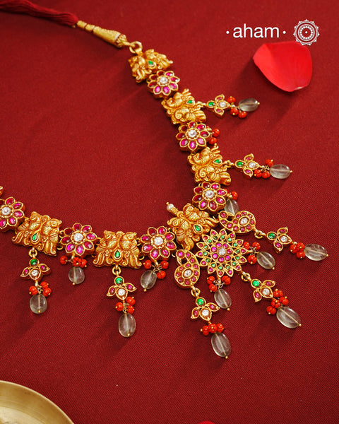 Peacock Gold Polish Silver Neckpiece