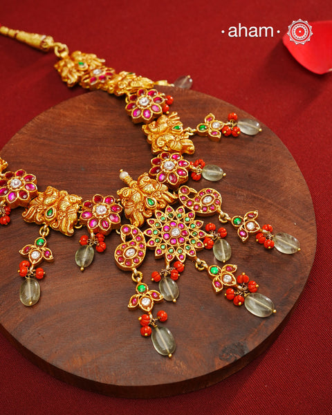 Peacock Gold Polish Silver Neckpiece