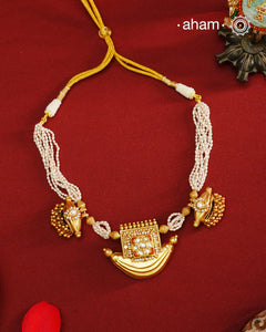 Amulet Gold Polish Silver Neckpiece
