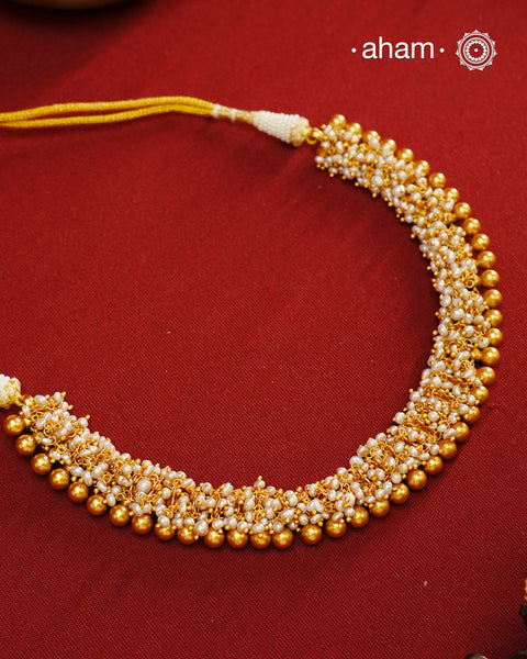 Pearl Gold Polish Silver Neckpiece