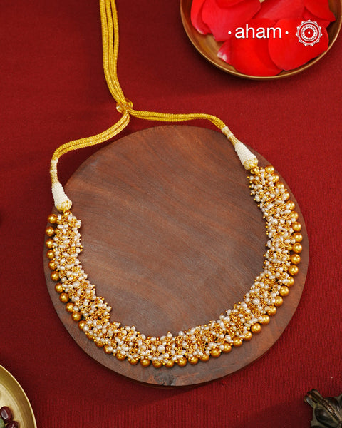 Pearl Gold Polish Silver Neckpiece