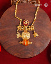 Temple Work Gold Polish Silver Neckpiece
