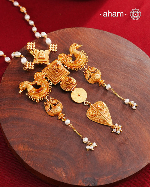 Temple Work Gold Polish Silver Neckpiece