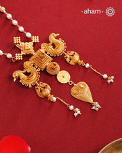Temple Work Gold Polish Silver Neckpiece