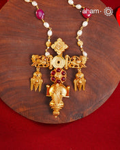 Temple Work Gold Polish Silver Neckpiece