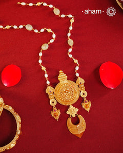 Temple Work Gold Polish Silver Neckpiece