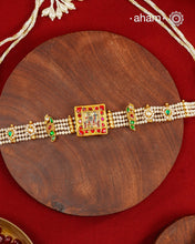 Hand Painted Shrinathji Gold Polish Silver Choker