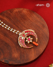 Half Moon Kundan Gold Polish Silver Neckpiece