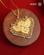 Double Peacock Zircon Gold Polish Silver Neckpiece