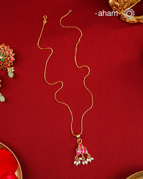 Kundan Gold Polish Silver Neckpiece