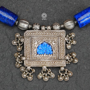 Blue Jharokha Silver Hasli