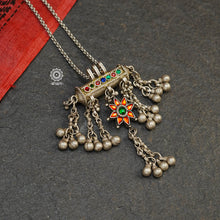 Long silver neckpiece made by putting together some unique tribal silver pieces.  Looks great when paired with workwear kurtas, saris or even a shirt. 