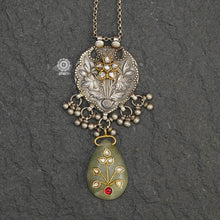 Long silver neckpiece made by putting together some unique tribal silver pieces.  Looks great when paired with workwear kurtas, saris or even a shirt. 