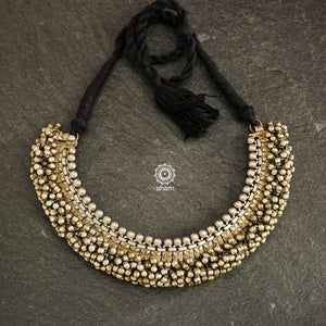 Vintage Silver Payal Neckpiece with some stunning ghungroos. 
A statement piece it is. The payal is flexible and sits on any neck size perfectly. 
