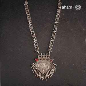 Experience true Indian craftsmanship with our Tribal Silver Neckpiece. Perfect for this Navratri and Durga Puja