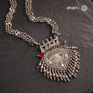 Experience true Indian craftsmanship with our Tribal Silver Neckpiece. Perfect for this Navratri and Durga Puja