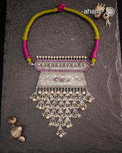 Experience the rich heritage of Rajasthan with this exquisite Aad silver neckpiece. Meticulously handcrafted in silver, it showcases traditional craftsmanship that reflects the region's cultural legacy. This neckpiece is more than jewellery—it's a timeless statement of artistry and tradition, perfect for those who appreciate authentic heritage in every detail.
