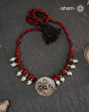 Tribal Borla Silver Neckpiece with adjustable thread.
The Rajasthani Borla/Mangtika along with beautiful trinket silver beads has been given a new twist by threading them into a beautiful unique short neckpiece. A perfect, unique piece to wear with your ethnic wear.