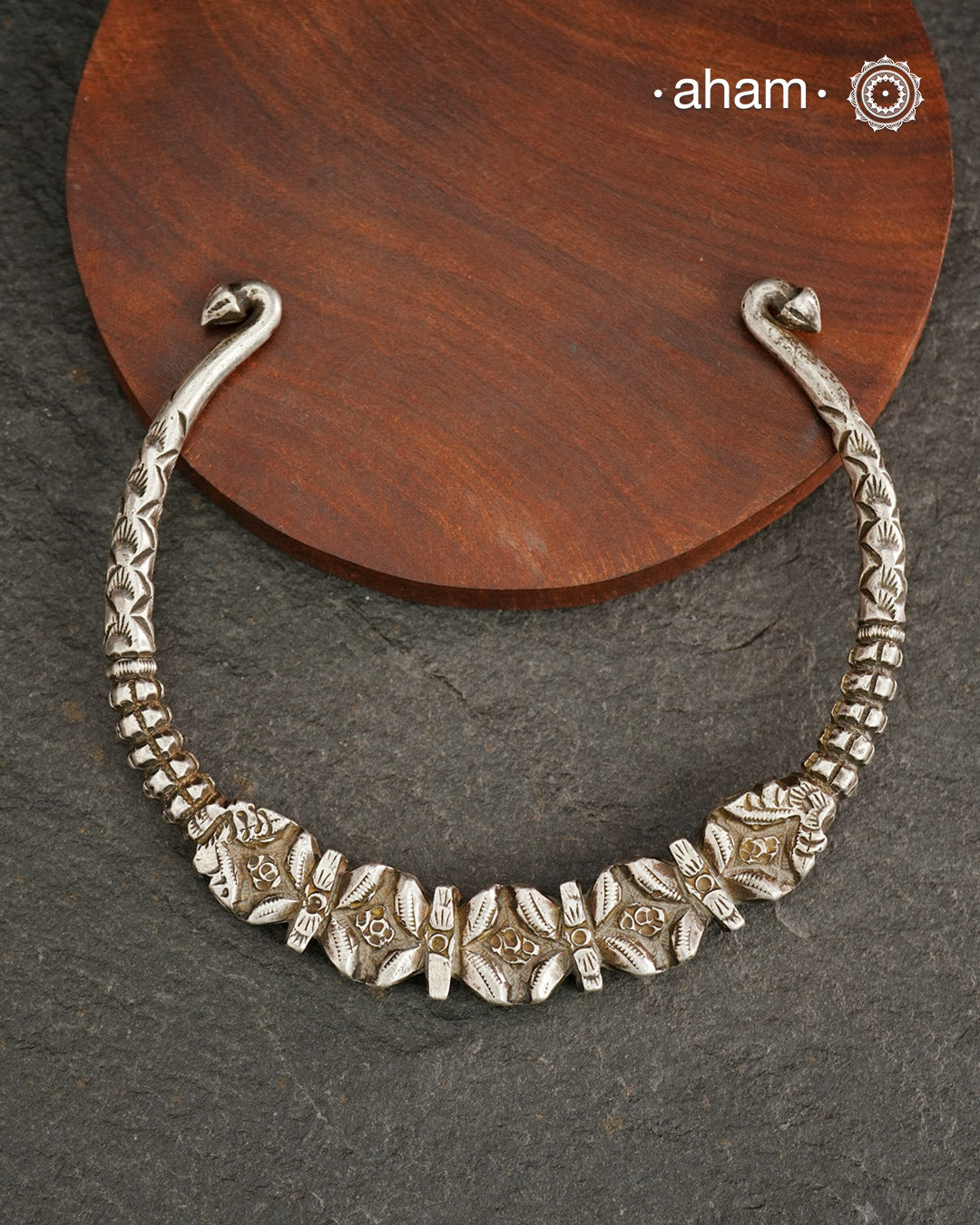 A solid silver Hasli. A beautiful tribal piece from Rajasthan/ Gujarat. 
