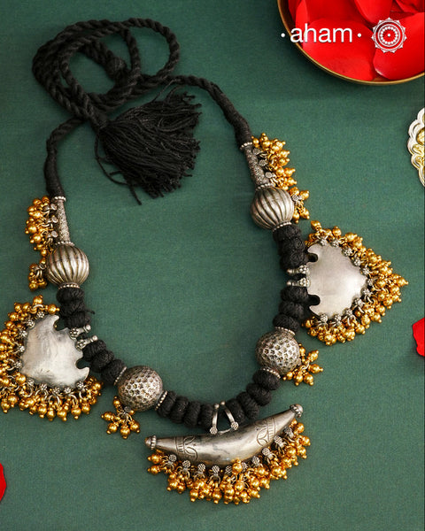 Tribal Two Tone Silver Neckpiece