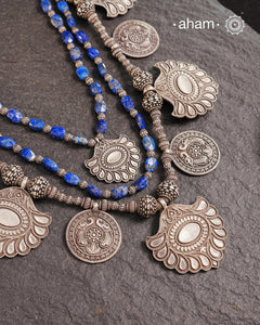 Peacock Three Line Silver Neckpiece