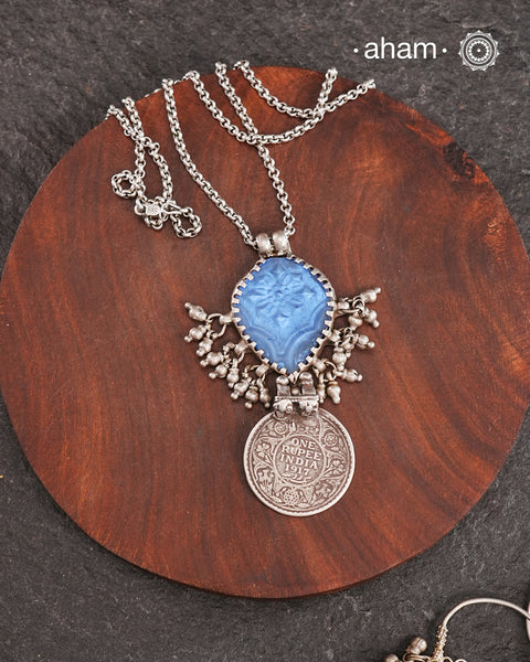 Tribal Glass Silver Neckpiece