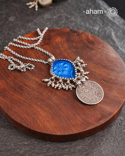 Tribal Glass Silver Neckpiece