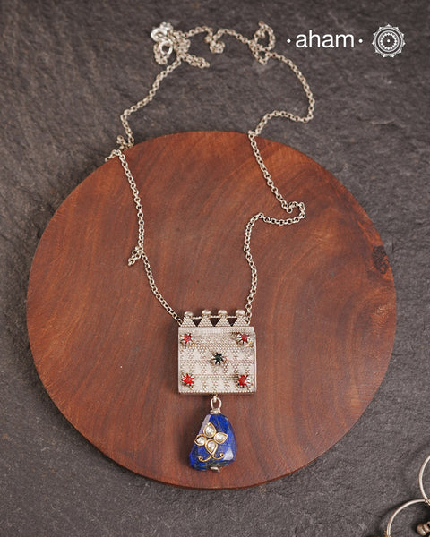 Long silver neckpiece made by putting together some unique vintage tribal silver pieces. Looks great when paired with workwear kurtas, saris or even a shirt.
