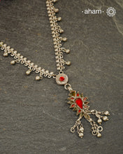 Handcrafted 92.5 sterling silver neckpiece. Wear this beautiful necklace with your Indian or Western wear, looks equally gorgeous.