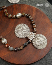 Kashmiri Songbird Rhodonite Silver Neckpiece