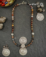 Kashmiri Songbird Rhodonite Silver Neckpiece