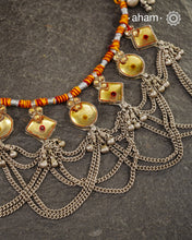Tribal Yellow Glass Silver Neckpiece
