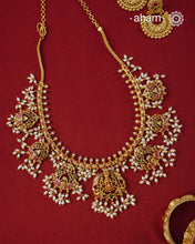 Goddess Lakshmi Guttapusalu Gold Polish Silver Neckpiece