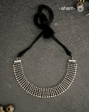 Beautiful 92.5 Sterling Silver handcrafted neckpiece with traditional Maharashtrian workmanship. can be worn as a choker as well as a short neckpiece