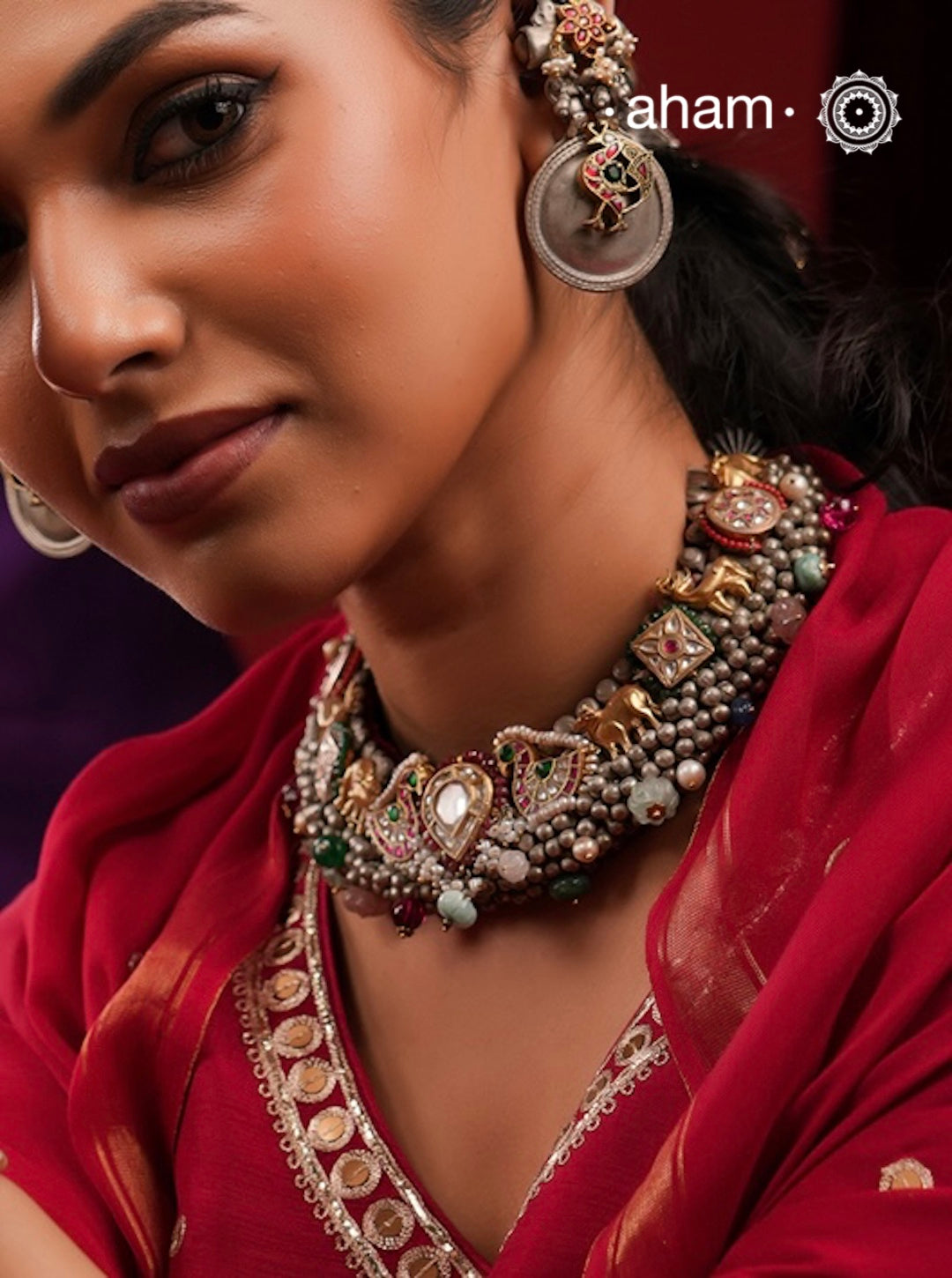 Statement Noori Two Tone Silver Neckpiece