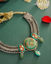 One of a kind statement wearable art pieces.&nbsp;An eclectic mix of elements, with a play of colours, textures, forms and workmanship. Crafted in silver with two tones that makes this neckpiece so versatile and unique.&nbsp;Modern Heirloom pieces that can be worn across generations.