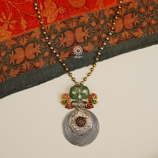 Peacock Two Tone Silver Neckpiece