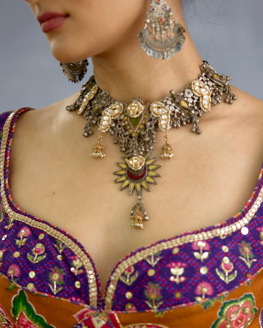 Noori Two Tone Silver Neckpiece