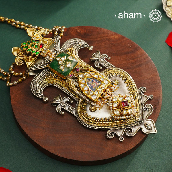 Noori Two Tone Shreenathji  Silver Neckpiece