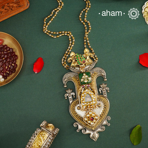 Noori Two Tone Shreenathji  Silver Neckpiece