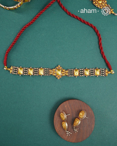 Bandhel Two Tone Silver Choker