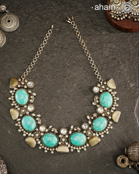 Ira Turquoise Silver Neckpiece
