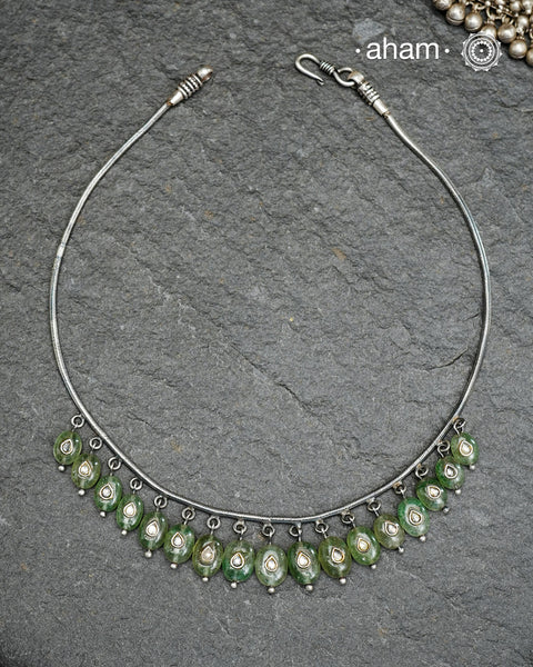 Ira Green Stone Silver Neckpiece