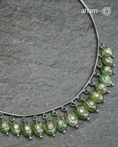 Ira Green Stone Silver Neckpiece