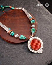 Tibetan Turquoise and Coral Silver Neckpiece