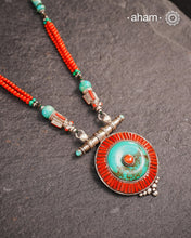 Tibetan Coral and Turquoise Silver Neckpiece