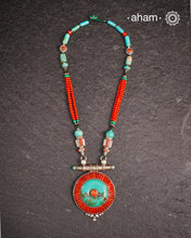 Tibetan Coral and Turquoise Silver Neckpiece