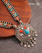 Himalayan Coral and Turquoise Silver Neckpiece
