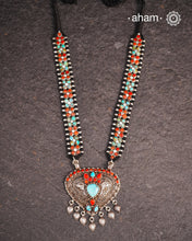 Himalayan Coral and Turquoise Silver Neckpiece