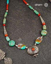Himalayan Coral and Turquoise Silver Neckpiece